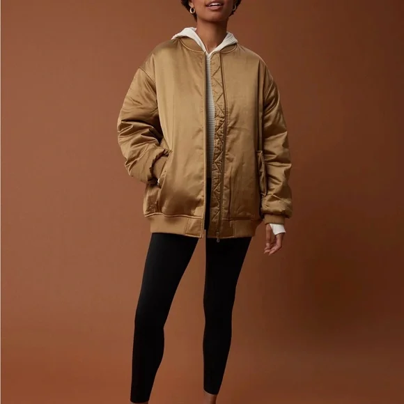 NWT OFFLINE by Aerie Women's Satin Bomber Jacket XS - Picture 2 of 13